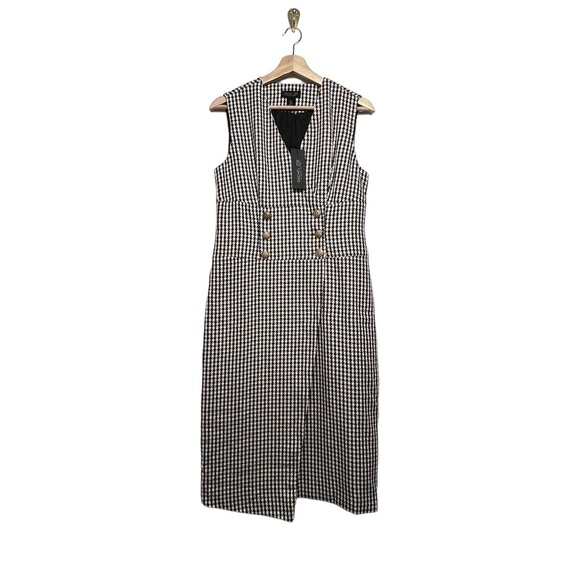 NWT RACHEL ZOE Houndstooth Double Breasted Blazer Dress Black White 6 - Picture 3 of 9